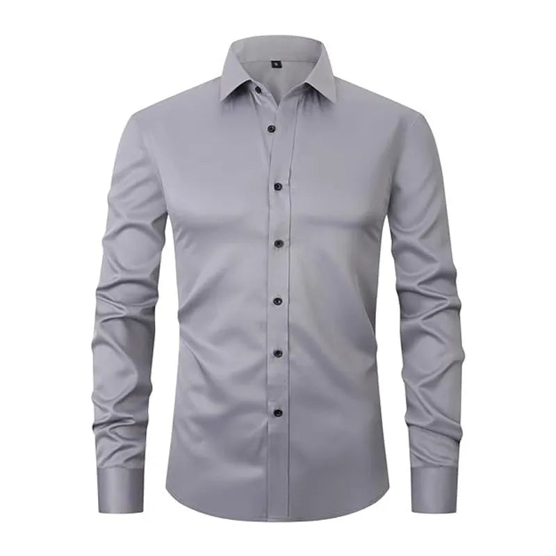 Men's stretch long sleeve work shirt in polyester shown in a choice of colours