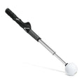 Telescopic stainless steel golf swing trainer in black colour with adjustable positions for practice