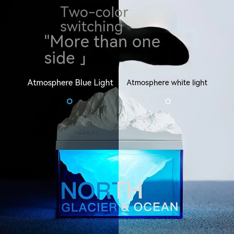Glacier night light Bluetooth speaker acrylic compact bedside lamp 13.8 x 8.5 cm solid colour