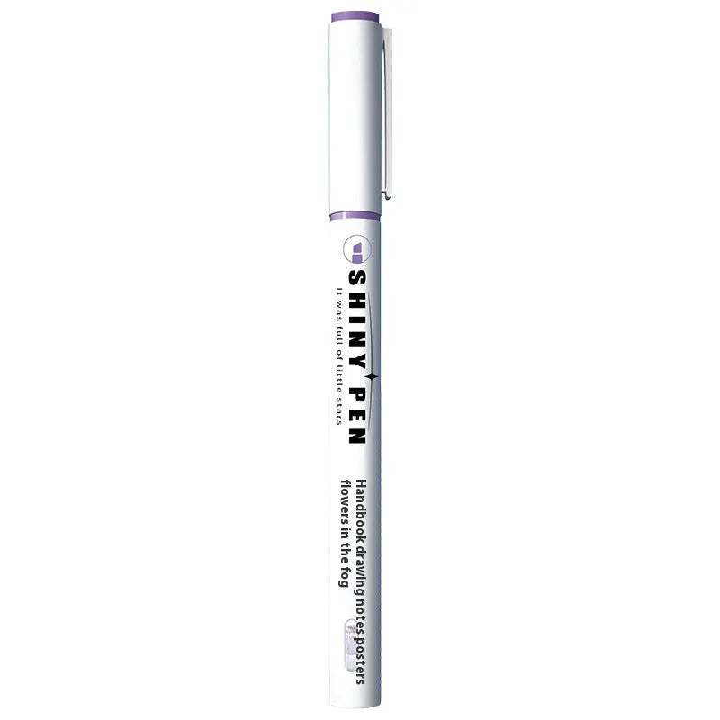 Four sparkling star river pastel highlighter pens with glitter ink and slanted tips on a white background