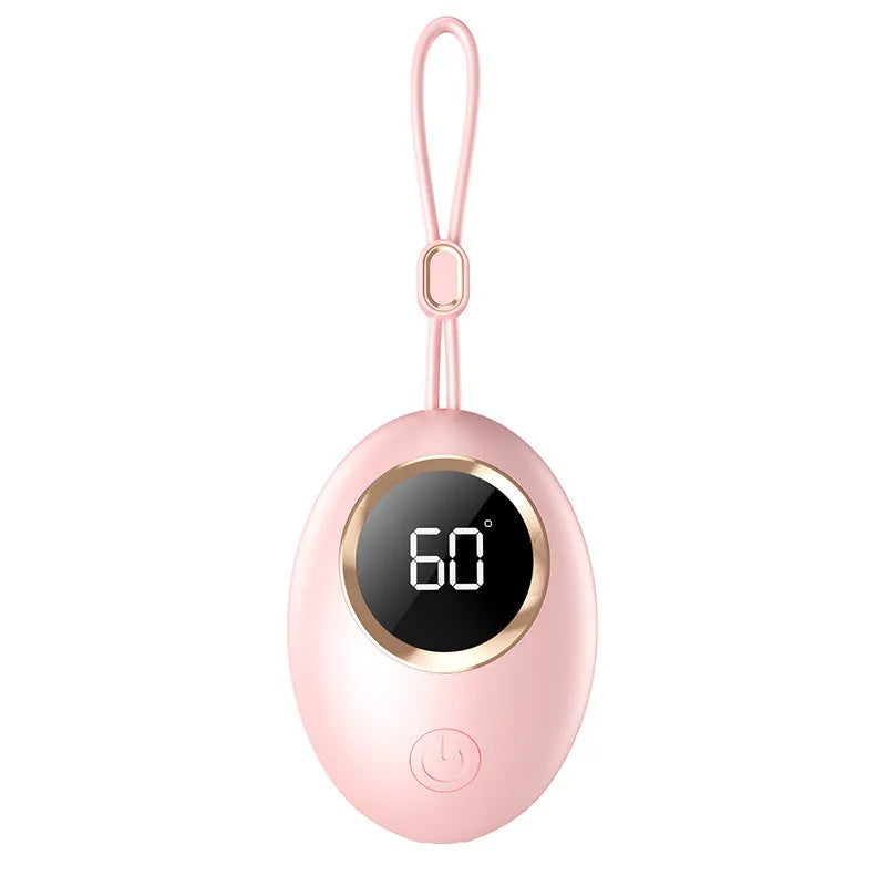 USB hand warmer with digital display in charming blue, portable mini heating pad