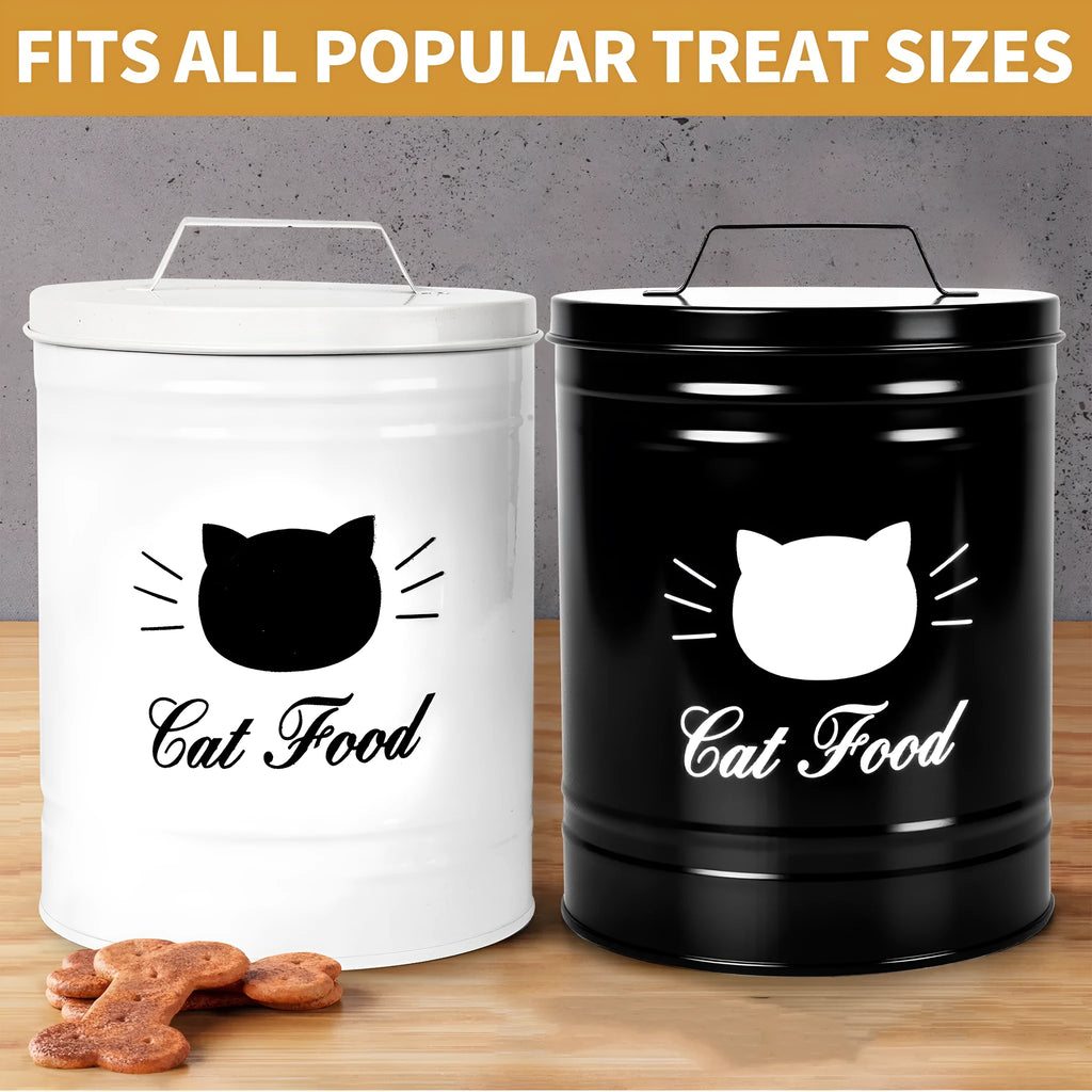 Round iron sheet storage tin with independent inner box in black or white colour options