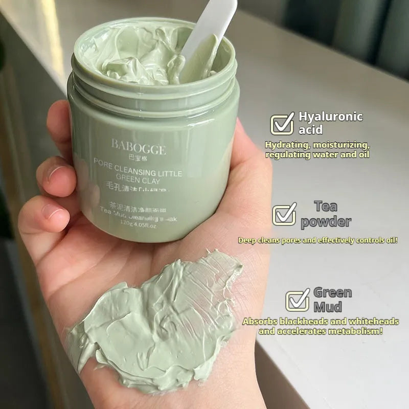 Clay facial mask in daub-type packaging with 120g net content for non-pulling deep cleansing