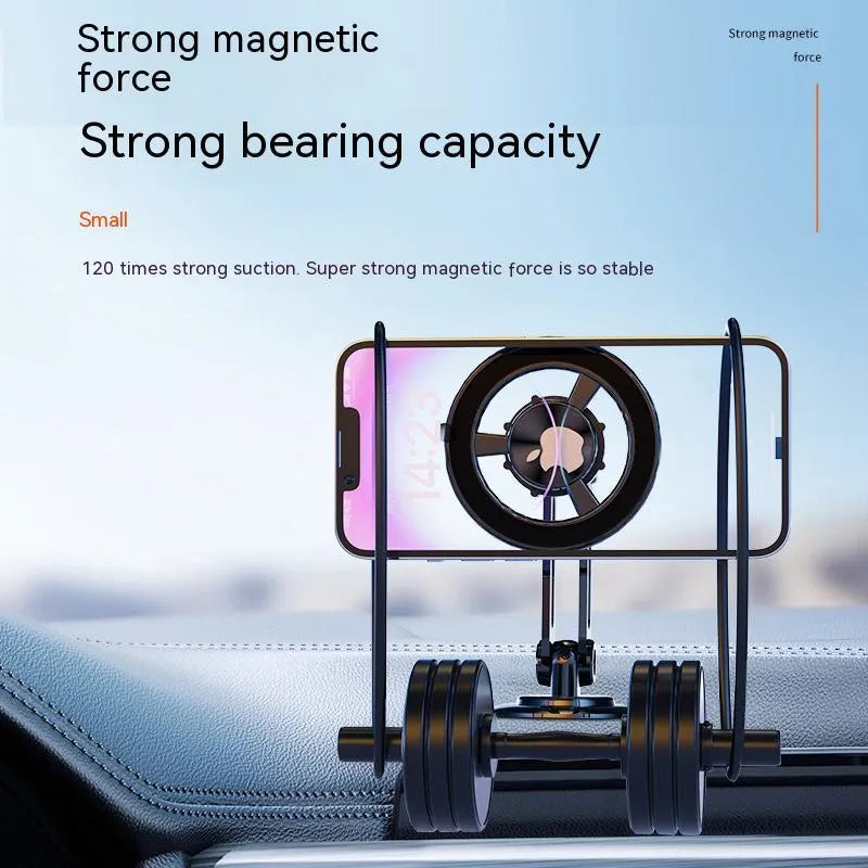 All-metal magnetic car phone holder with spare adhesive pads in multiple colour options