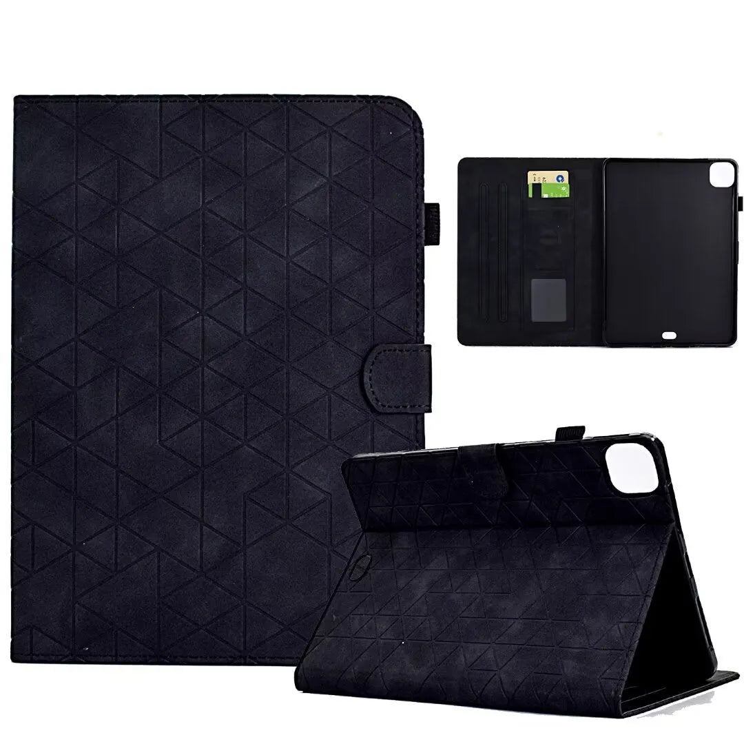 iPad leather case with diamond frosted finish and built-in card holder for iPad Pro 11