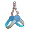 Nylon dog walking chest strap vest with hand-held rope in emerald green
