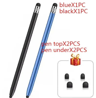 Universal metal two-in-one touch screen stylus pen for mobile phones and tablets in various colours