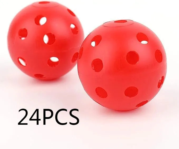 Multi-colour golf practice balls in net bag with 26-hole putting layout for skill development