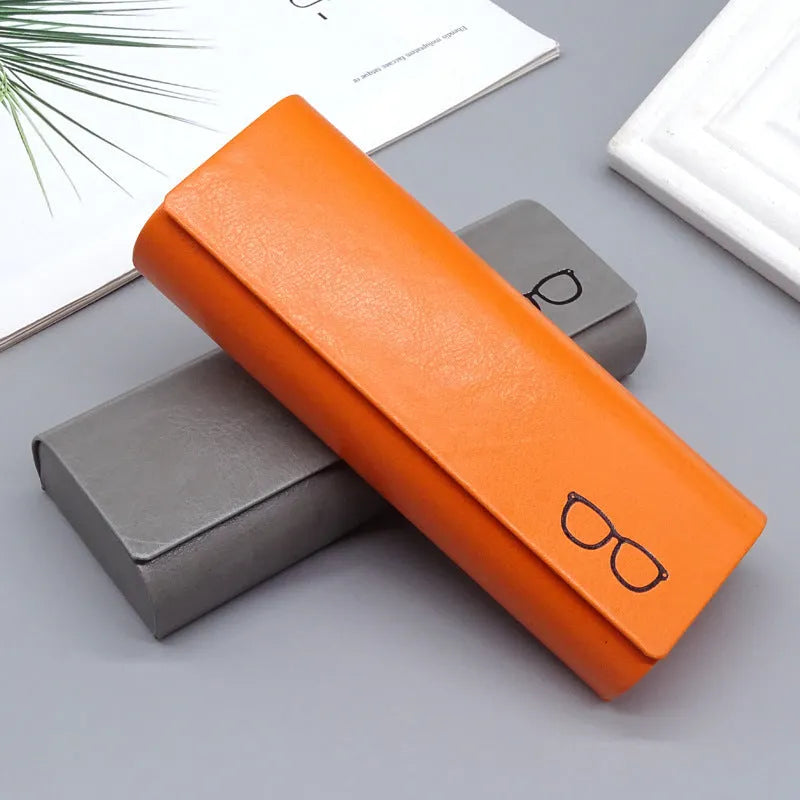 Leather glasses case in gray for storing reading or sunglasses