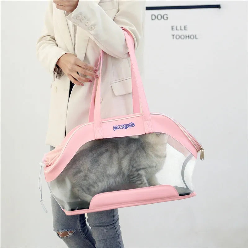 25 litre leather pet carrier bag in Milan White for small dog and cat transport