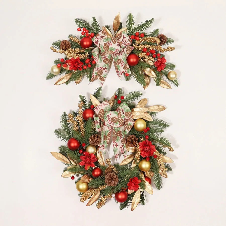 Plastic Christmas garland decorations in American country style with optional lighting