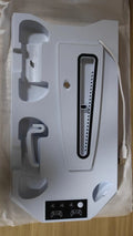 PS5 charging base radiator in black or white with controller charging ports and headset storage hook