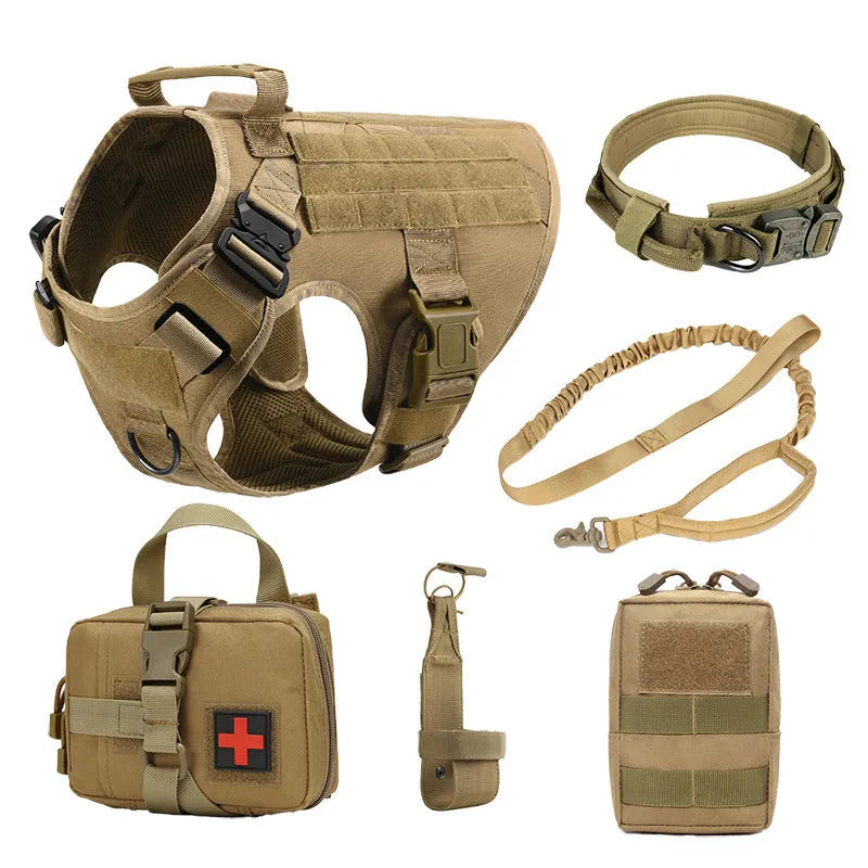 Dog training vest battle suit set with harness in tactical colours including CP camouflage pattern