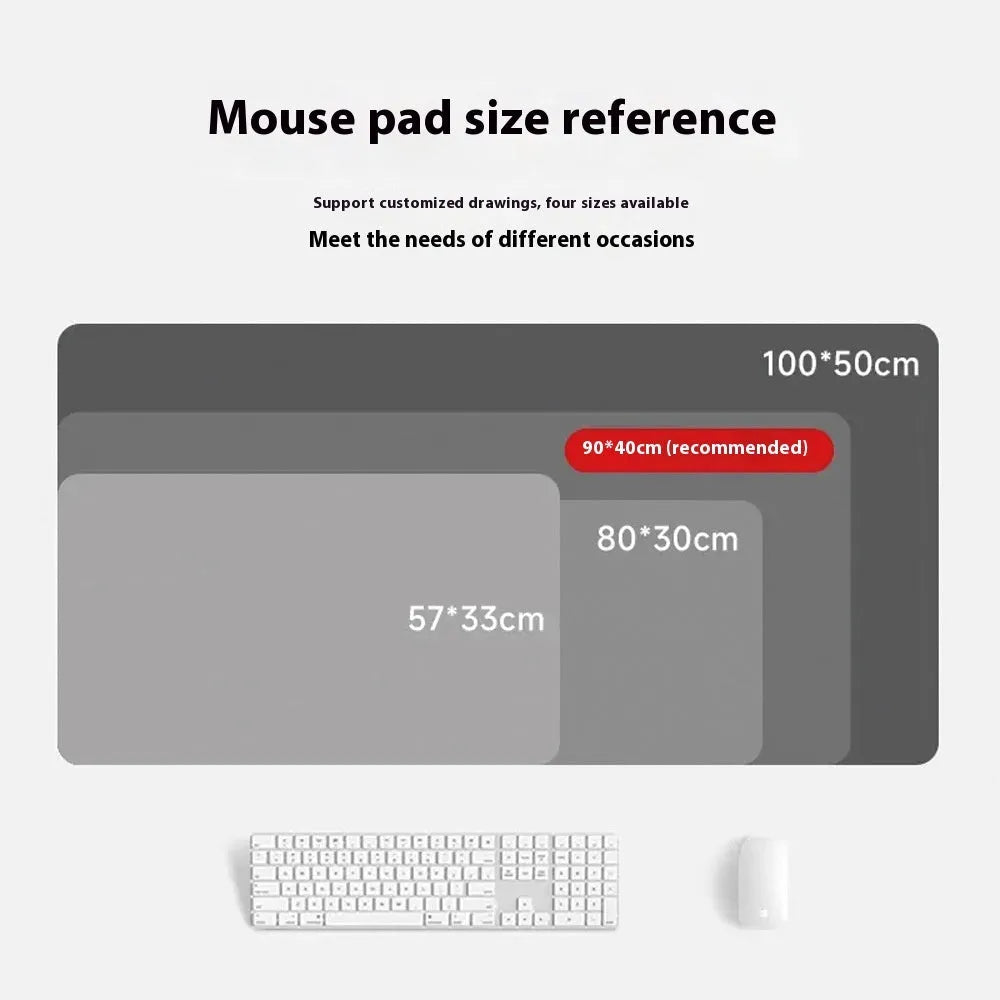 Japanese samurai design gaming mouse pad with cloth surface on a desk.
