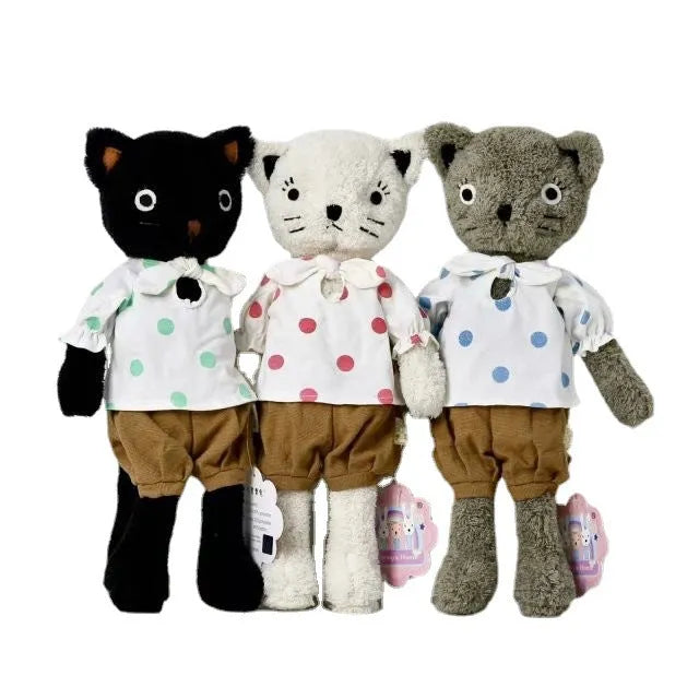 Dressing kitty plush toy in one of ten styles, ultra-soft short plush, PP cotton filling, available in 25cm to 75cm heights