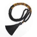 Handmade tiger eye stone tassel sweater chain necklace and bracelet with 81cm circumference