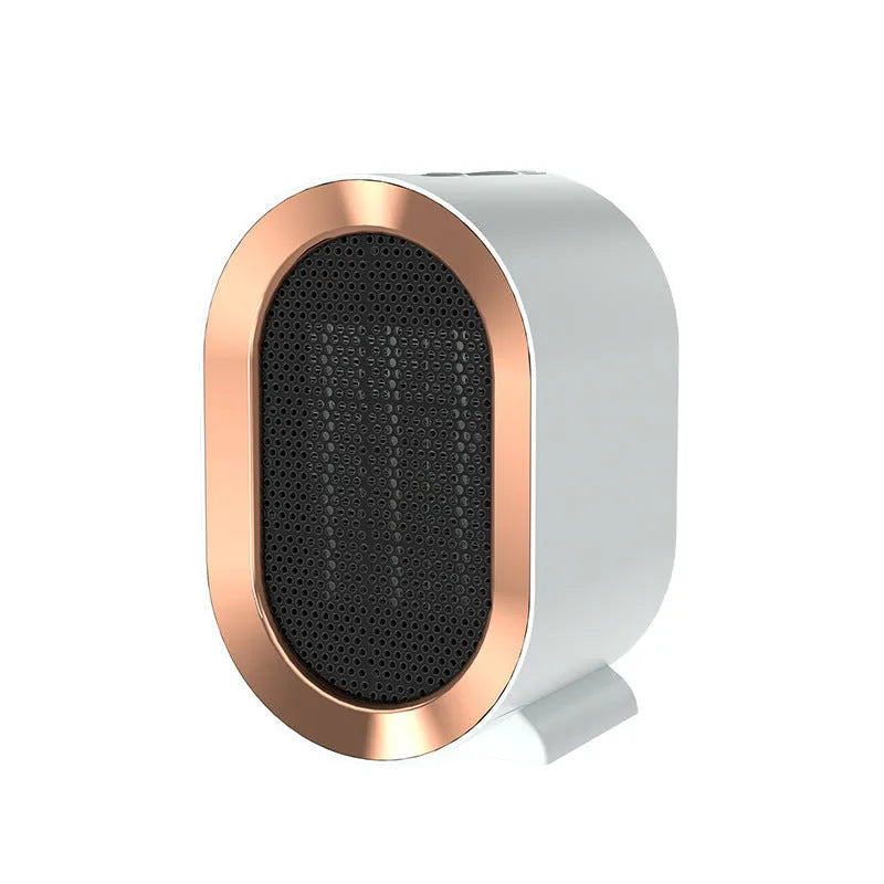 Desktop electric ceramic heater with mechanical controls and fan vent
