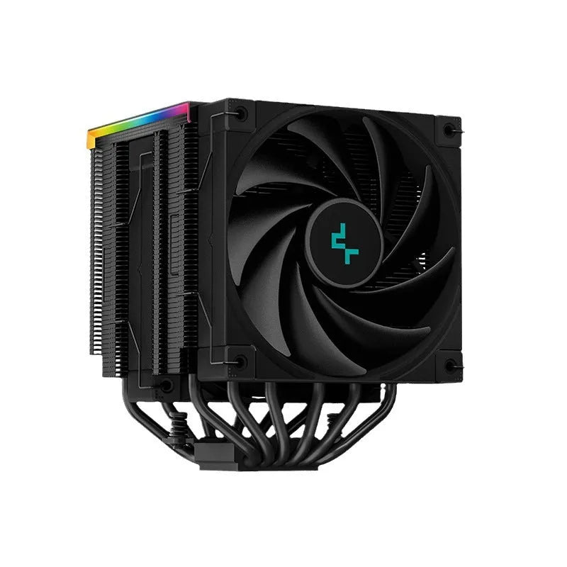 Twin tower CPU air cooler heat sink with copper-aluminium composite construction and digital display