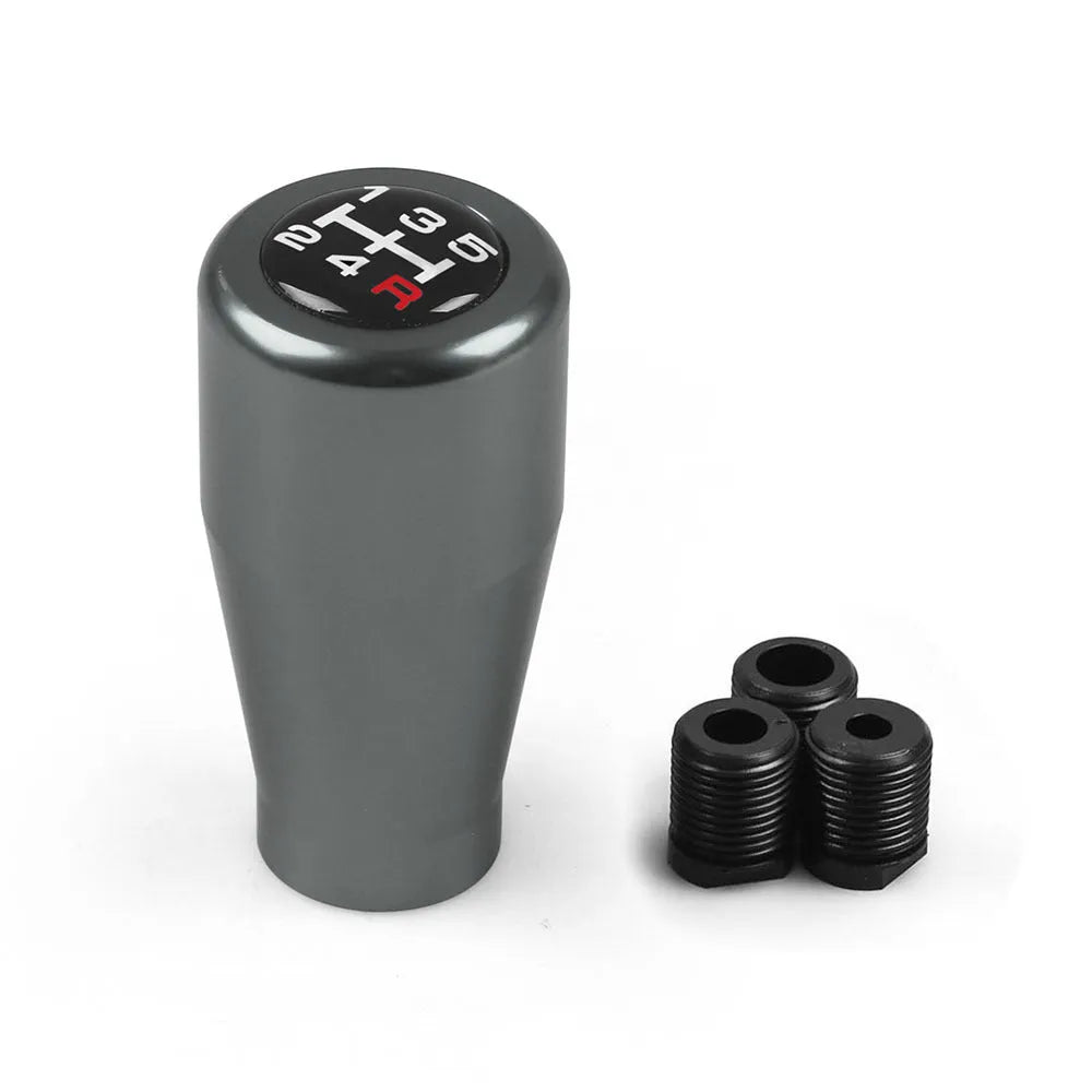 Aluminium alloy universal gear head shift knob in five colours with three adapters for manual cars