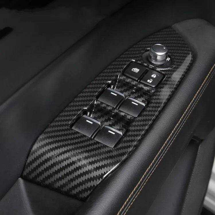 ABS carbon fibre steering wheel frame covers for 21 style models with adhesive backing