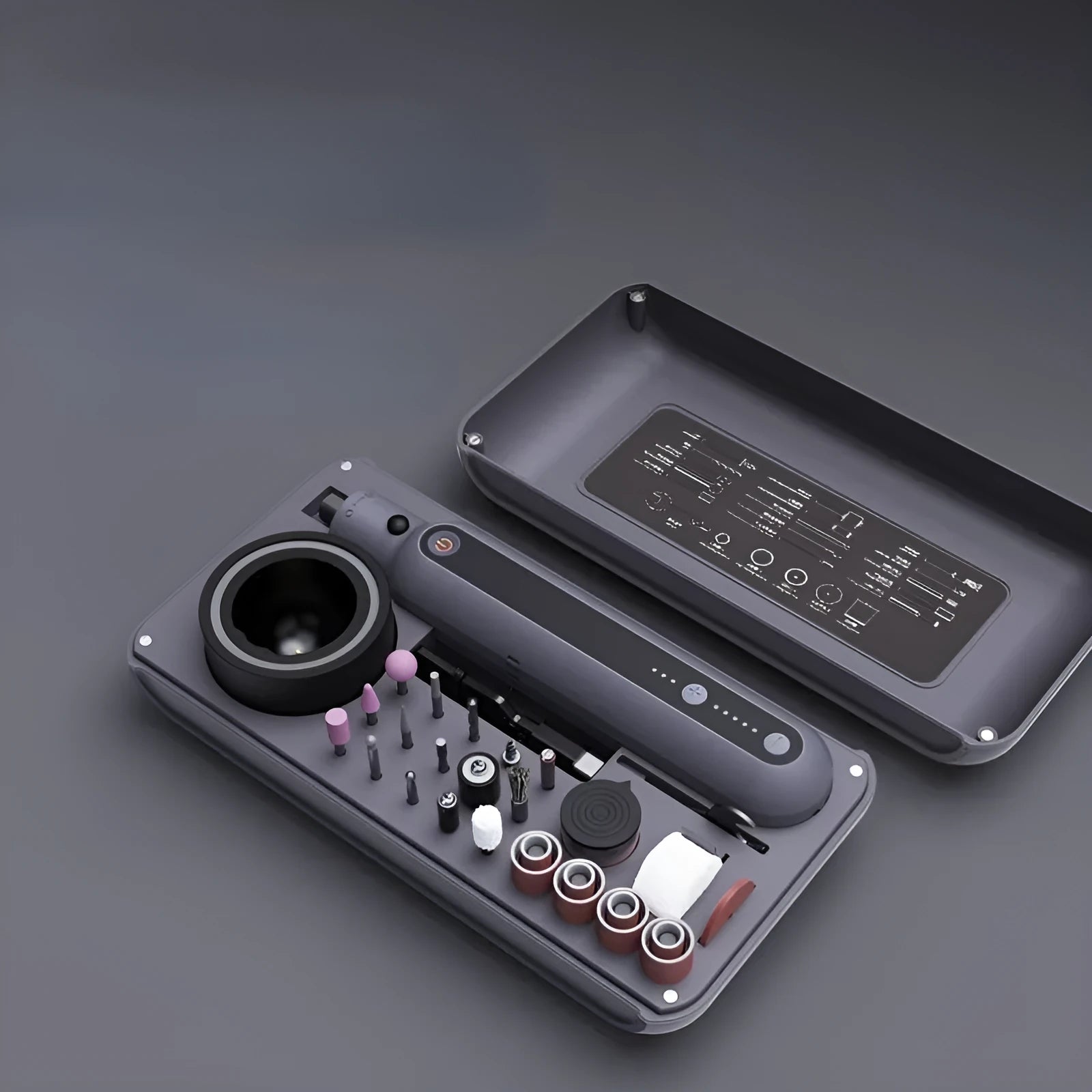 Mini electric polishing and cutting machine set with grinder, lithium battery, and five-speed control
