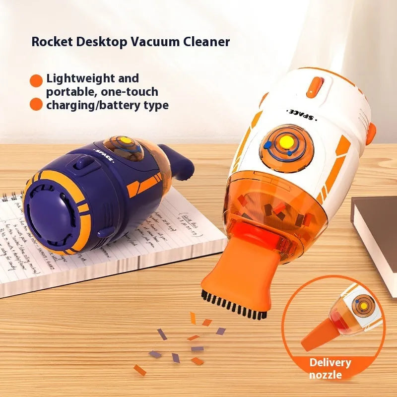 USB handheld desktop vacuum cleaner in blue colour with USB charging cable
