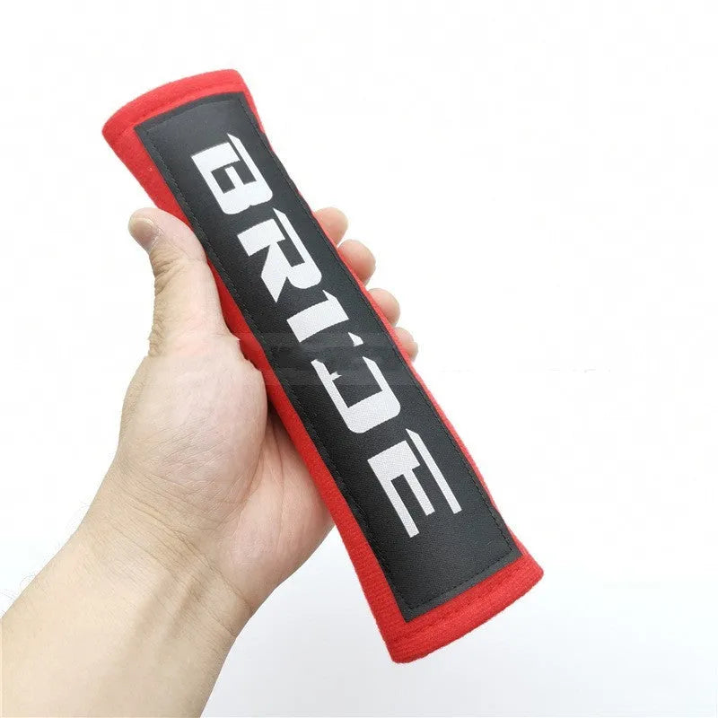 Car shoulder strap protection pads in cotton sponge material showing three colour options