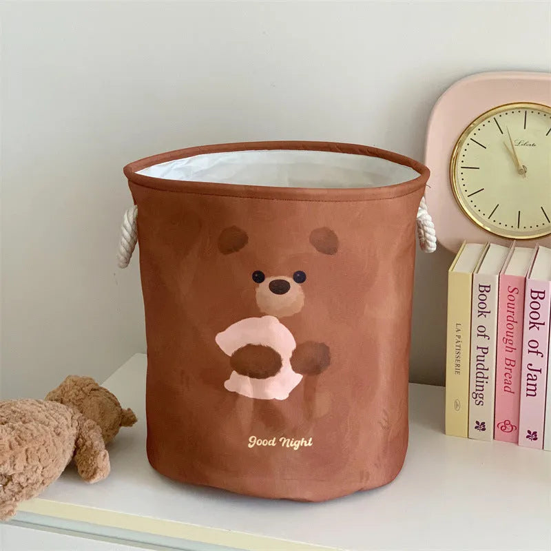 Foldable cotton laundry basket in modern simple style with large capacity for bedroom or bathroom