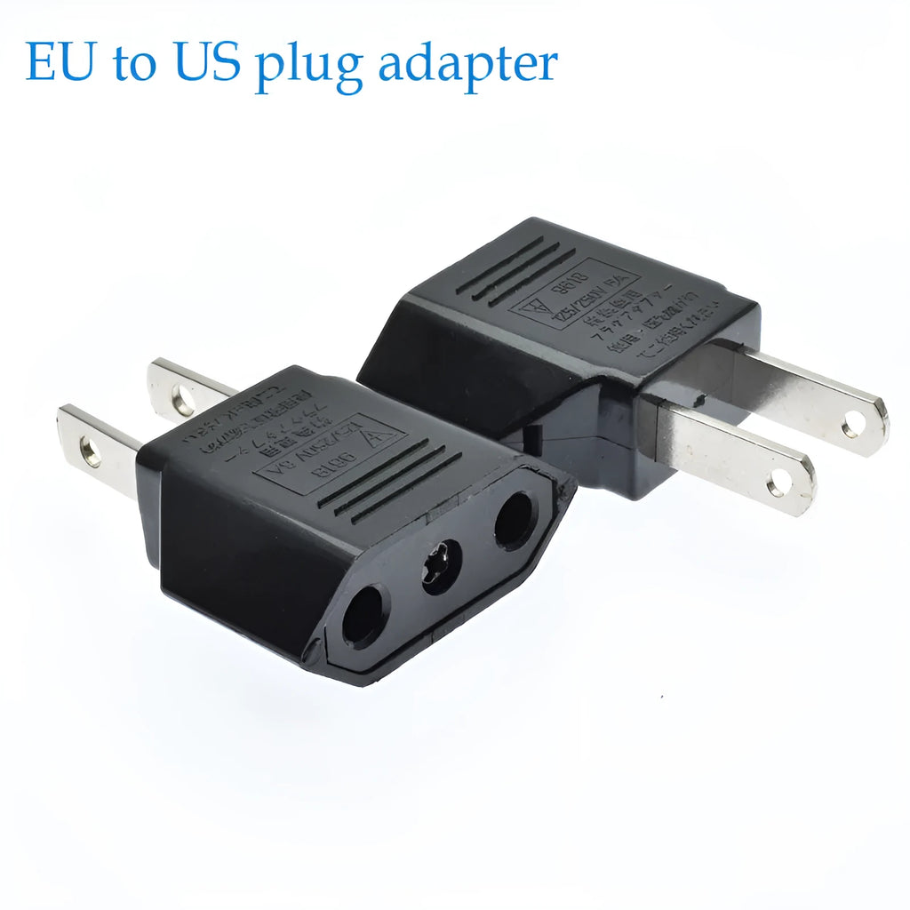 European to American conversion plug all-copper 2-hole adapter in black and white