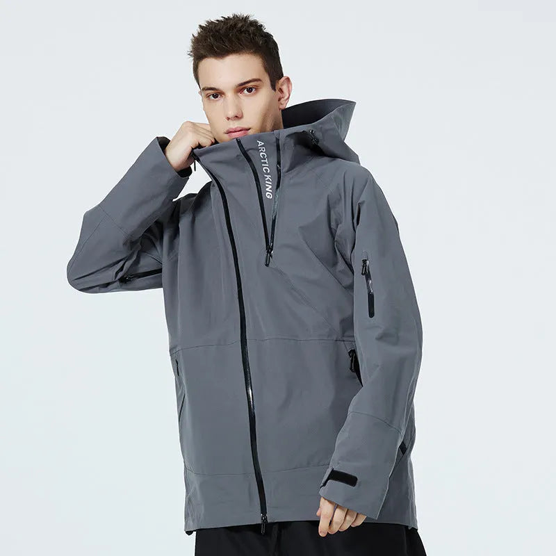 Unisex windproof waterproof ski suit for snow sports in thin double plate design