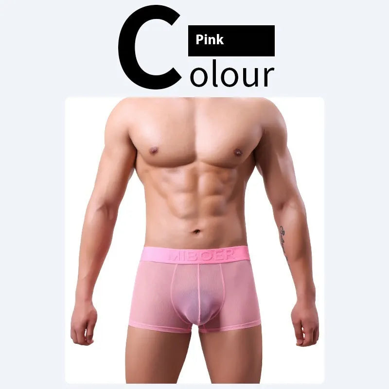 Men's thin boxers in multiple colours with quick-drying polyester fabric and size options