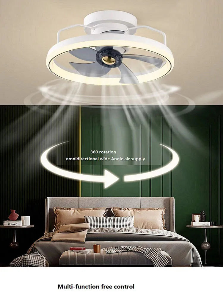 500mm diameter ceiling fan lamp with integrated light fitting in modern design with polycarbonate blades