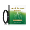Adjustable men's bracelet with glass and dark gallstone beads on a wrist.