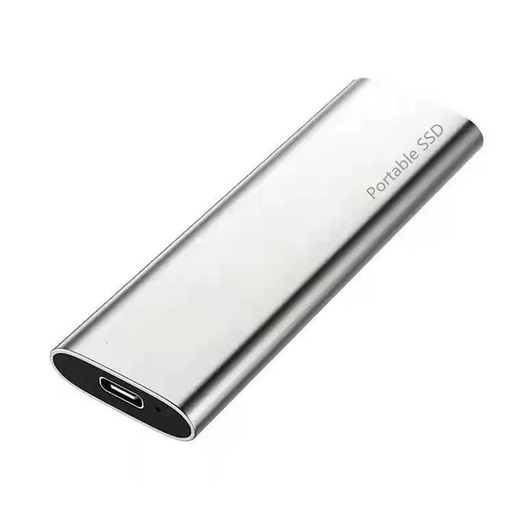 Metal shell ultra-thin mobile SSD expansion drive showing red interface option