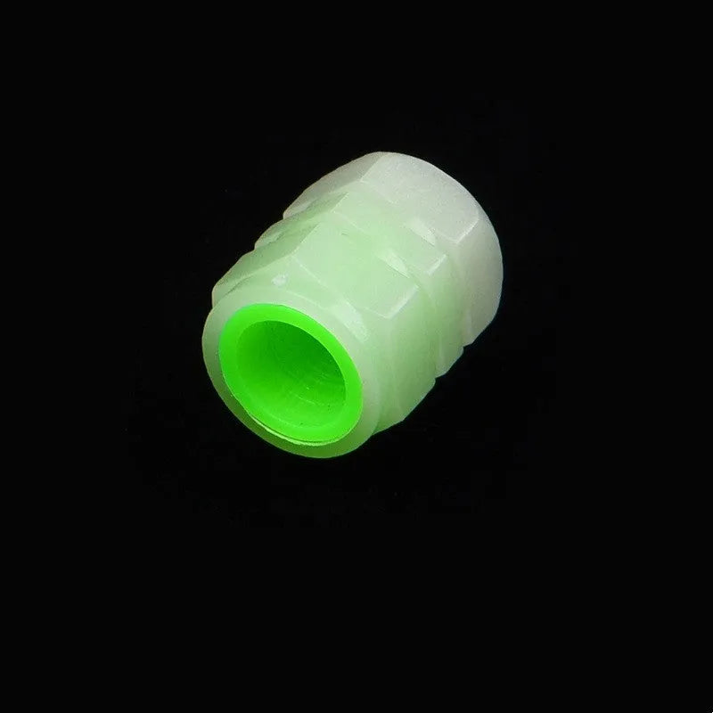 Rubber luminous car valve cap with reinforced valve, shown next to a 16x12 mm measurement graphic.