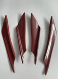 Set of four ABS plastic bumper blades for car styling in carbon fibre finish