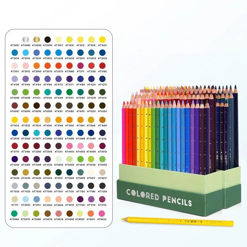 Boxed set of 72 coloured pencils for art students with basswood barrels and soft cores