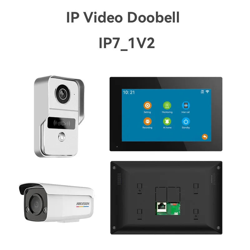 10 inch video intercom doorbell system with outdoor unit and display screen