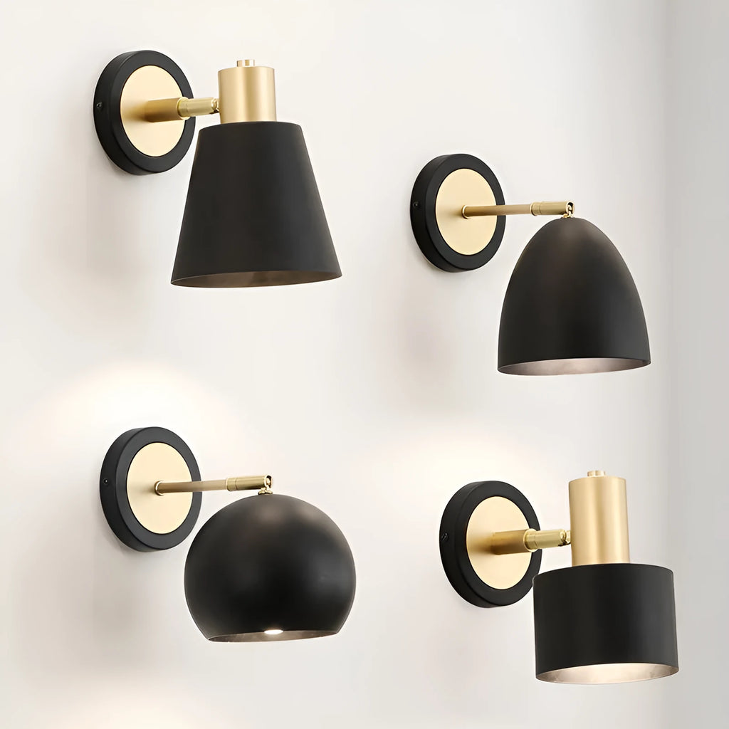 Nordic style iron wall lamp with adjustable lighting options for bedroom or living room