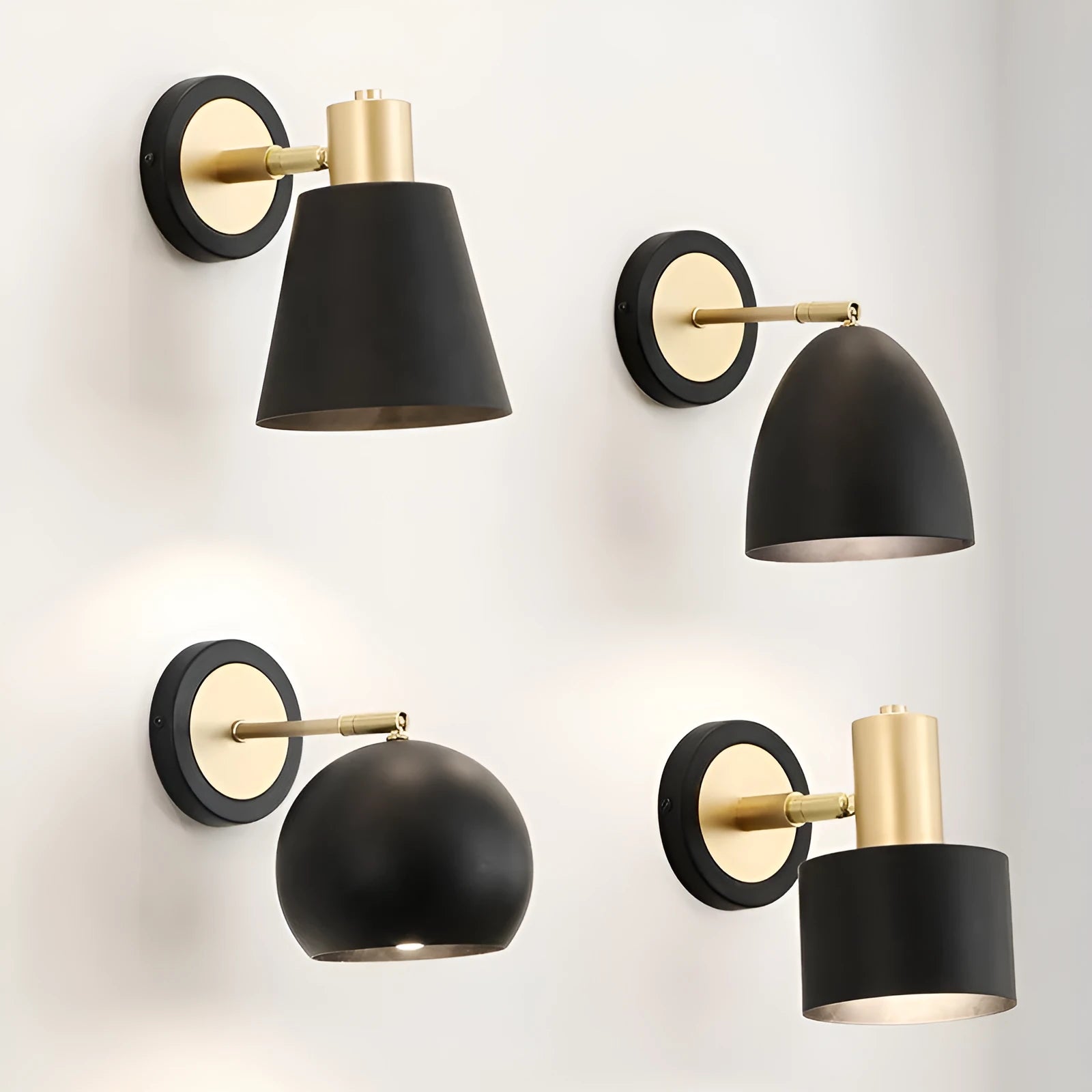 Nordic style iron wall lamp with adjustable lighting options for bedroom or living room
