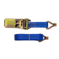 Ratchet tensioner double hook binding strap with steel triangle hooks and polyester webbing