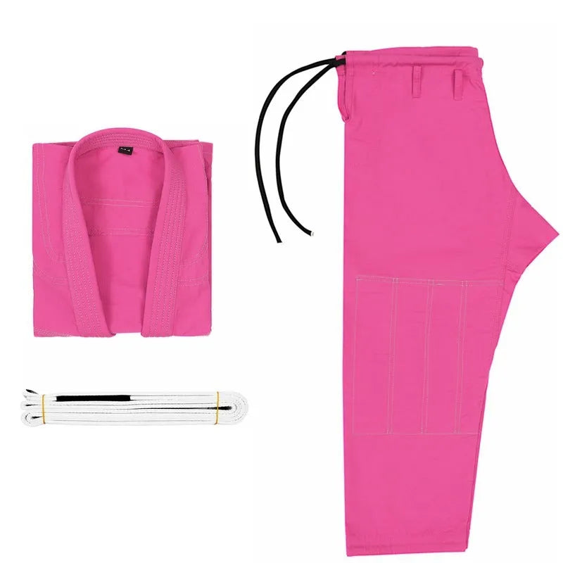 Brazilian Jiu-jitsu training clothing set in cotton blend fabric showing top and trousers