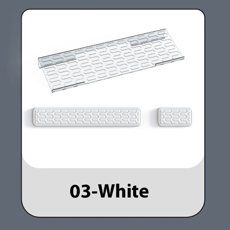 Double-sided computer desk mat with memory foam wrist rest in multiple colour options