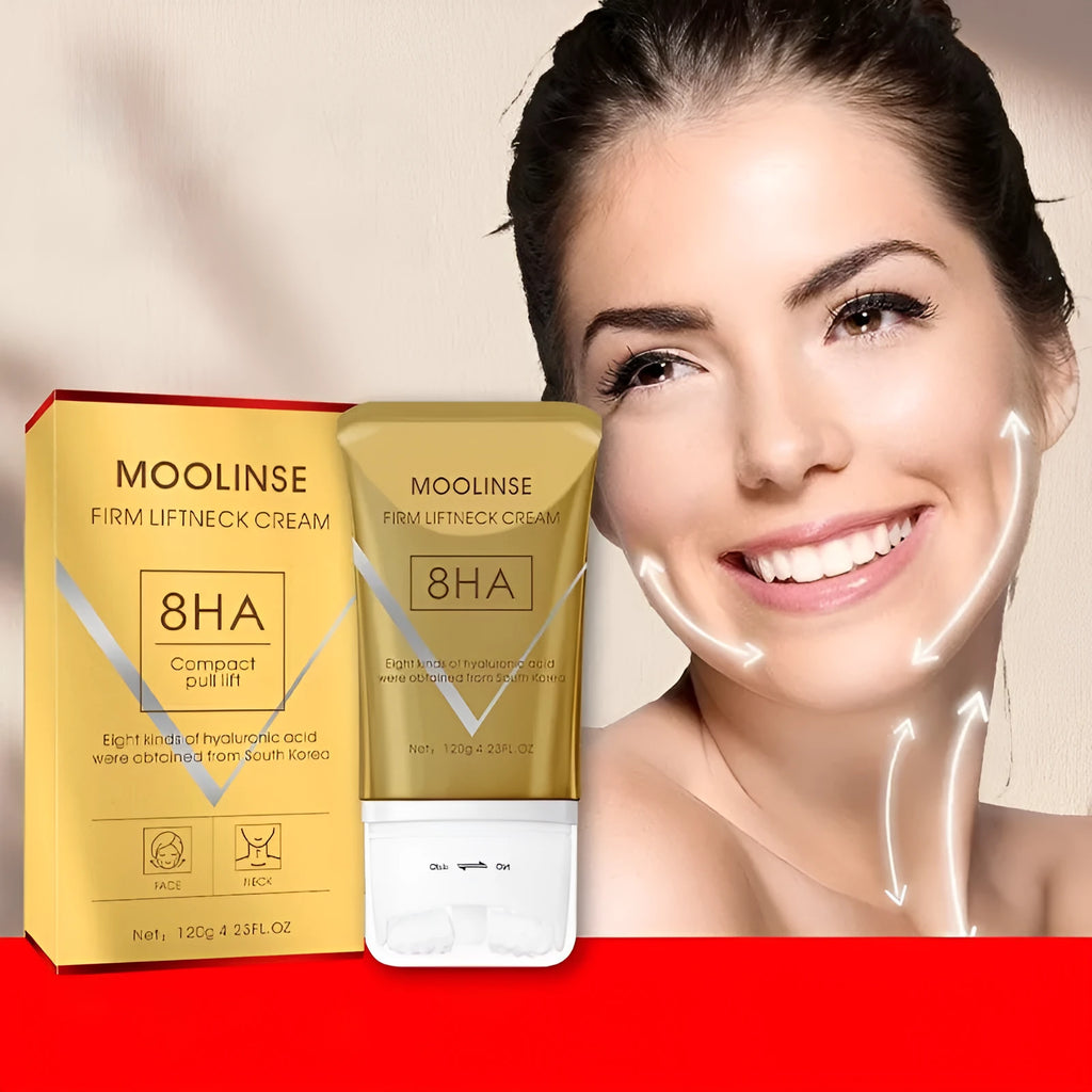 Neck cream tube with roller massage applicator for dry skin moisturising