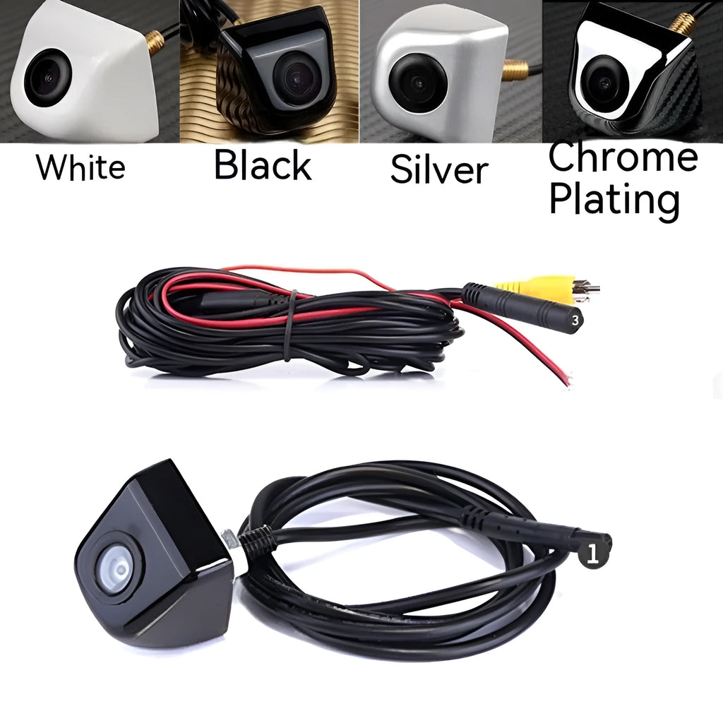 Car reversing camera with metal waterproof shell and integrated wiring