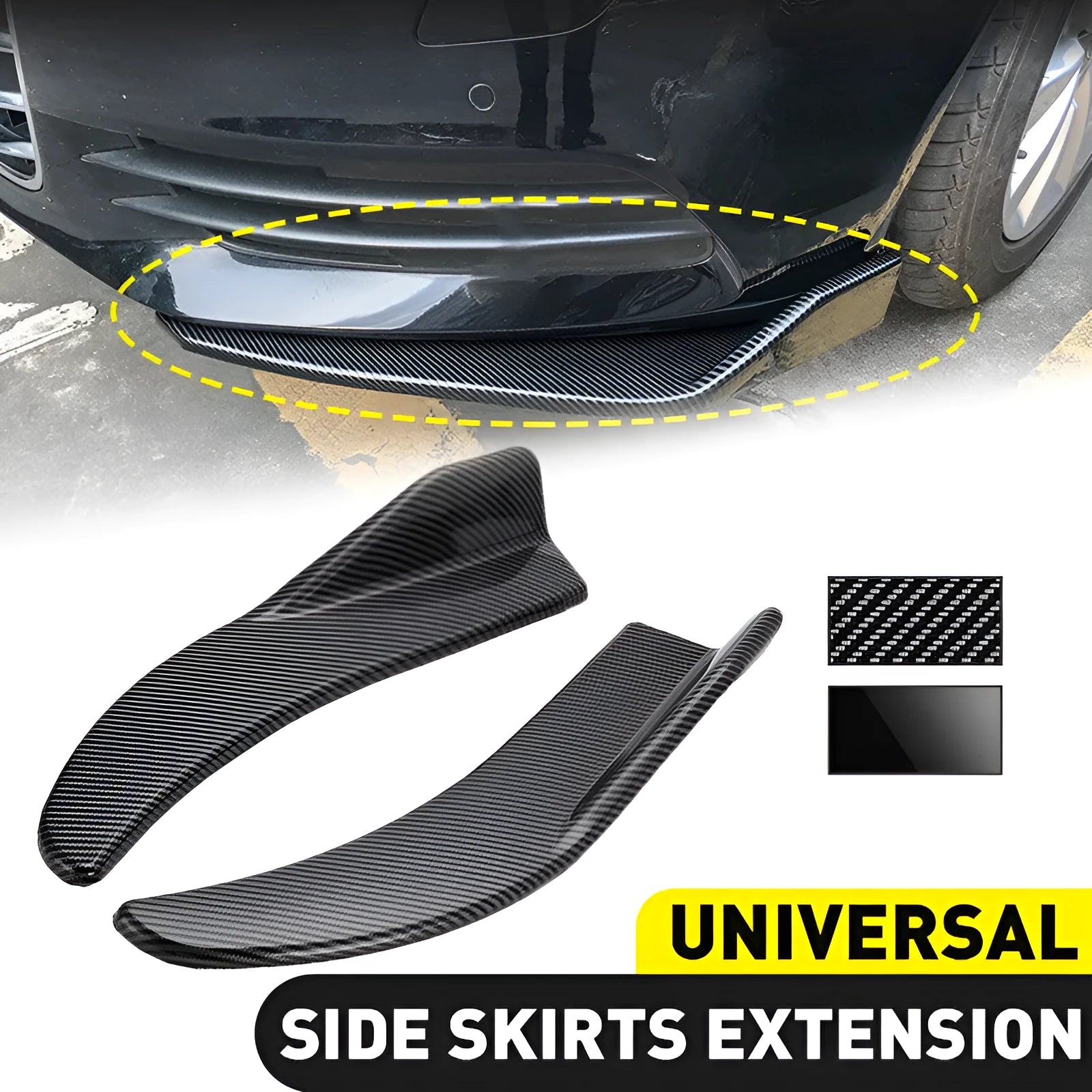 Front and rear black ABS car spoiler for General Motors vehicles