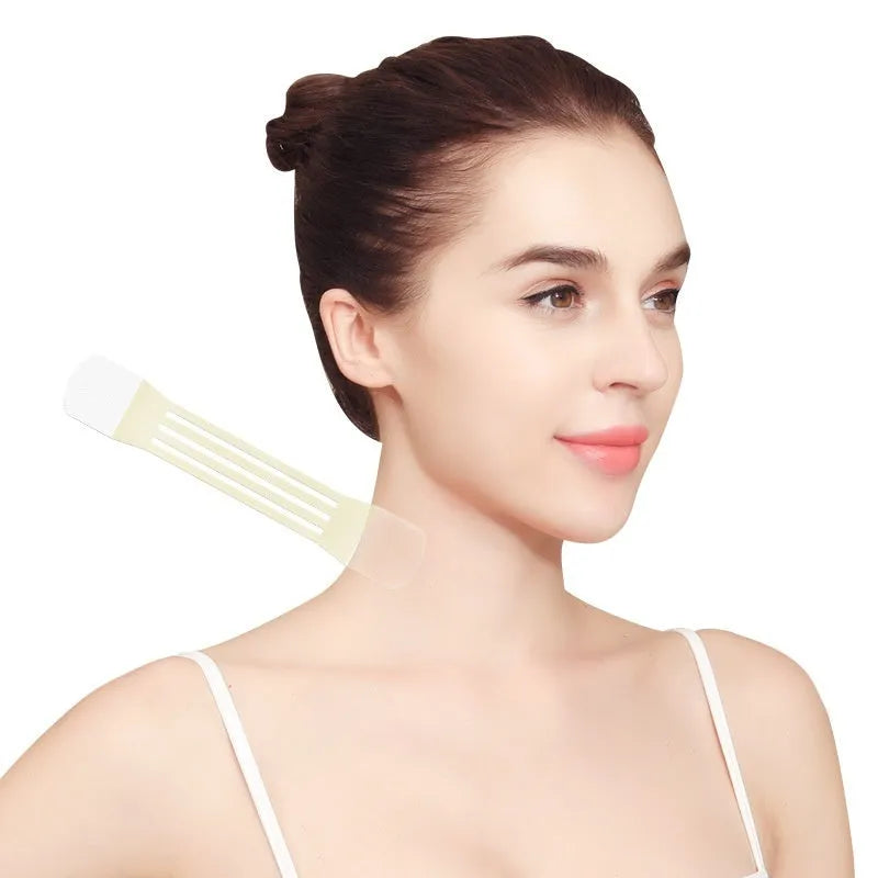 V27 neck firming invisible adhesive tape set with skin-tone colour and 20 patches