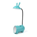 Cartoon style desktop pen container lamp in green, dark blue, or pink with USB cable