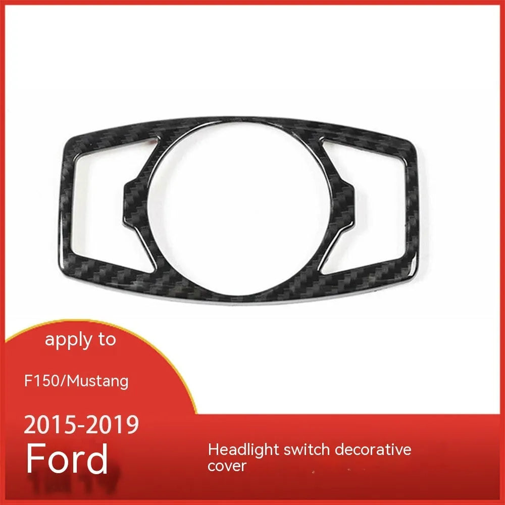 Carbon fibre pattern decorative patch for Ford F150 Raptor headlight control panel.