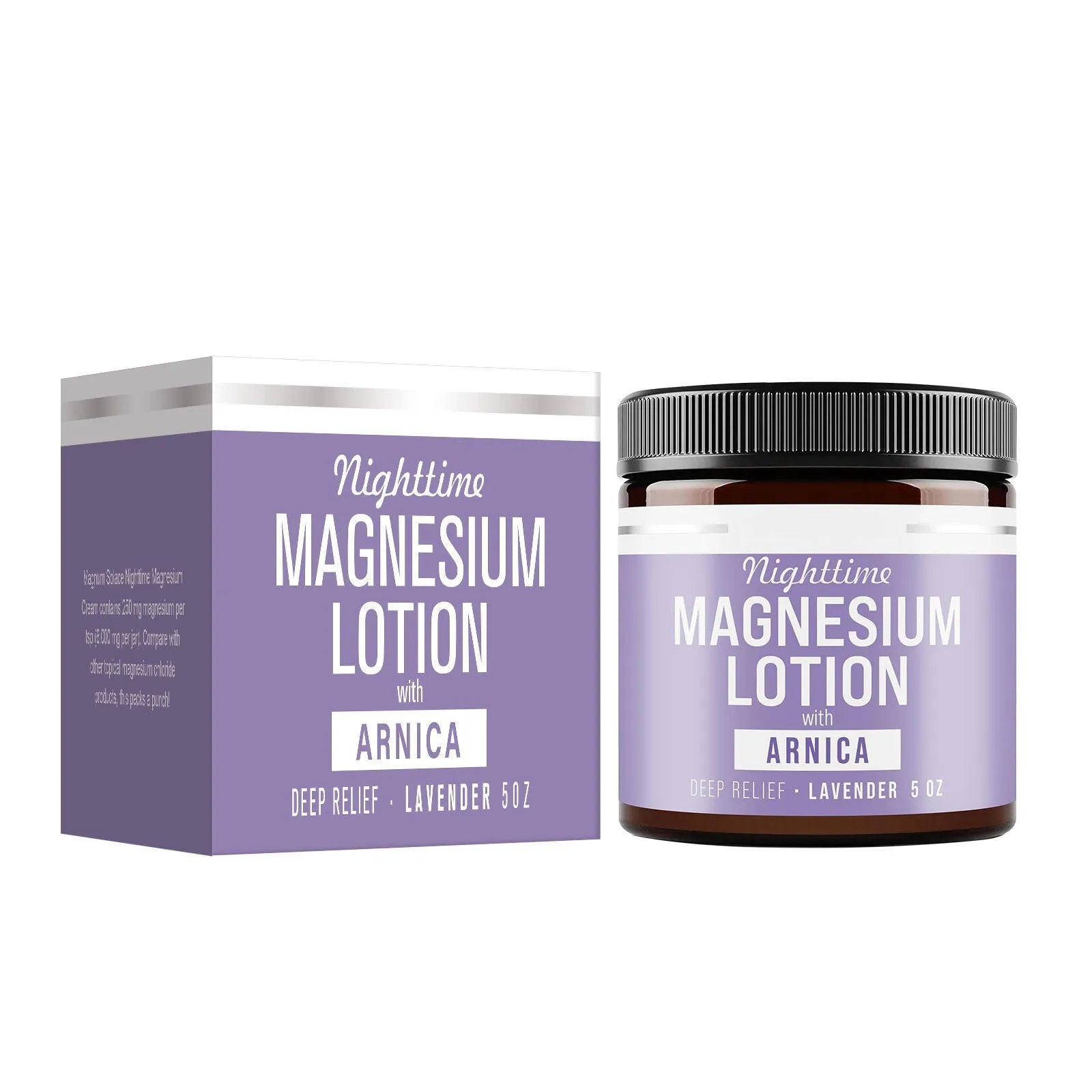Jar of Magnesium Body Butter Cream 150ml with shea butter and grape seed oil ingredients